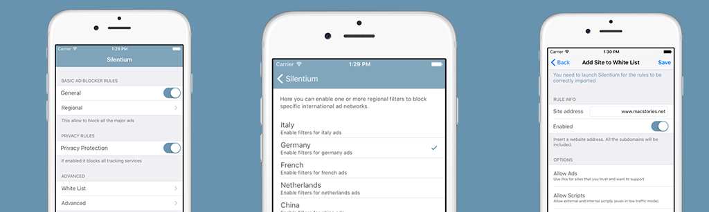 Silentium (iOS 9 ad blocker)