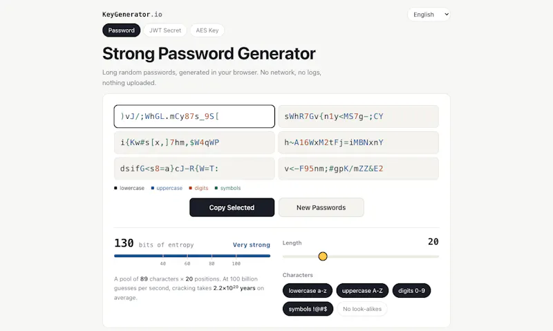 KeyGenerator.io screenshot 2