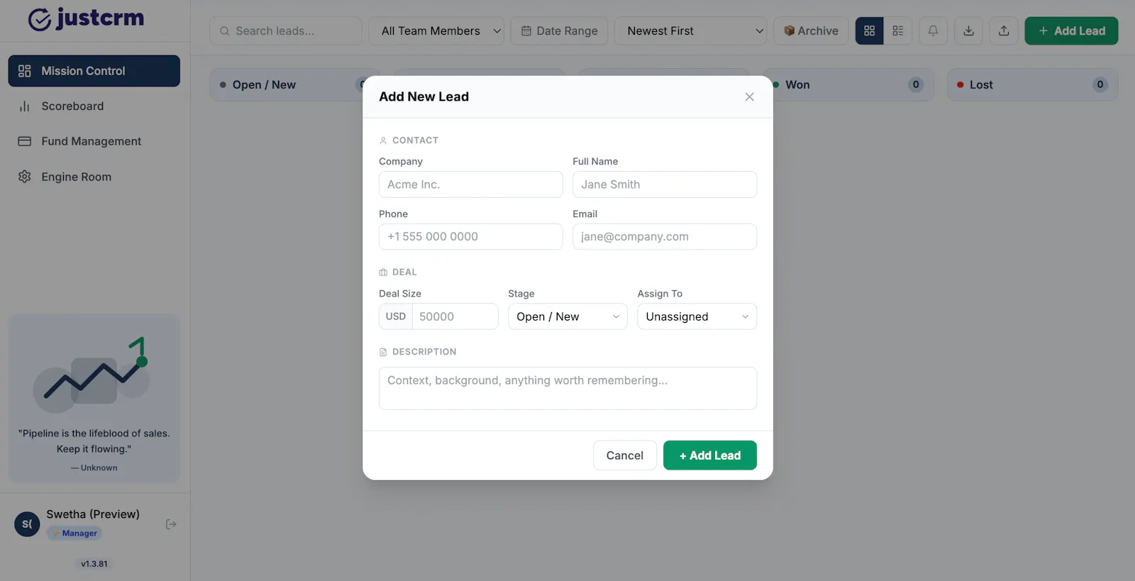 justcrm screenshot 8