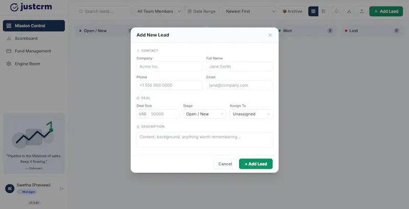 justcrm screenshot 8