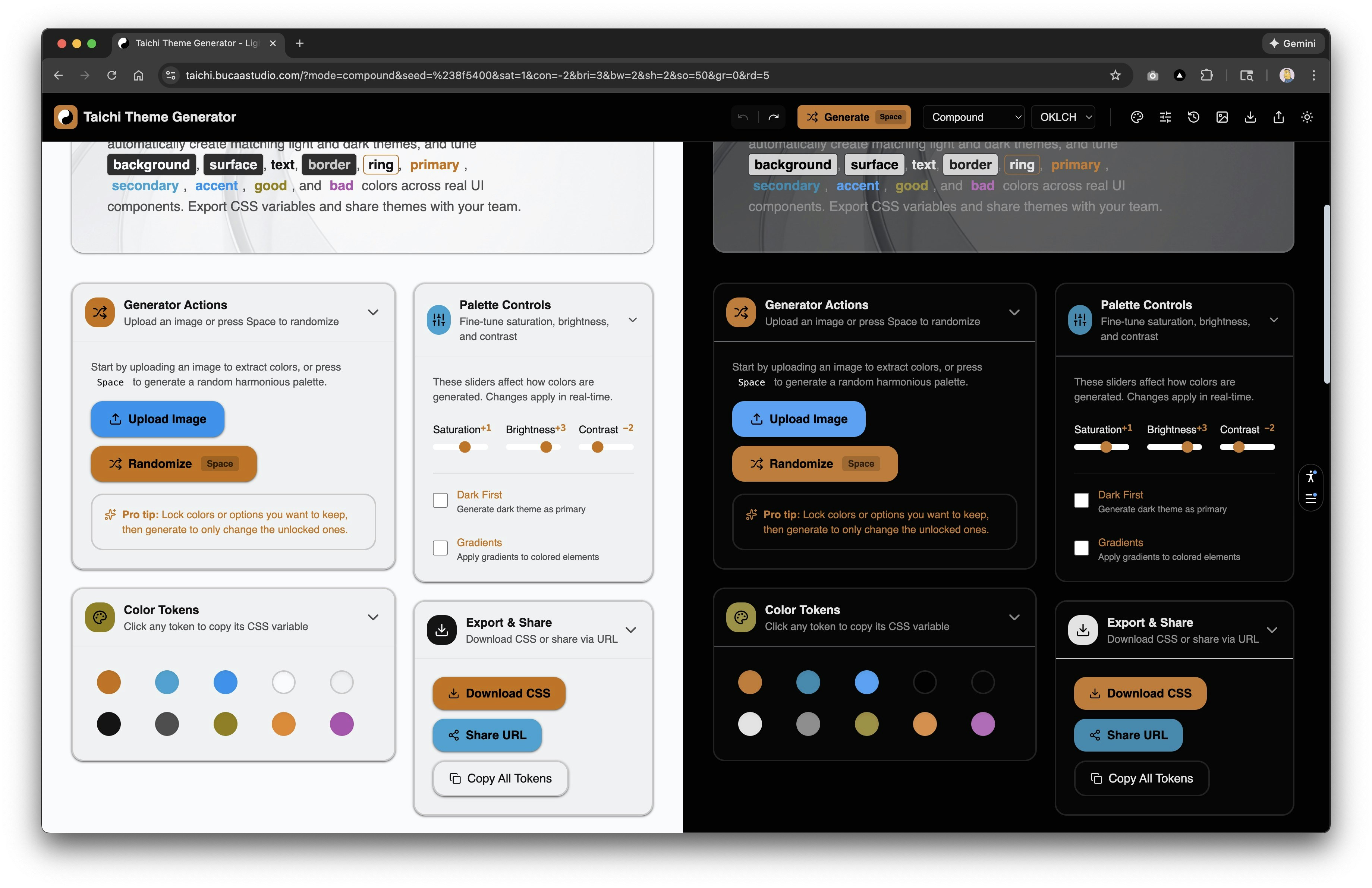 Taichi - Light & Dark Theme Generator gallery image