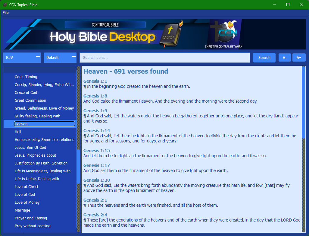 Holy Bible Desktop Lite 0.12 for Windows gallery image