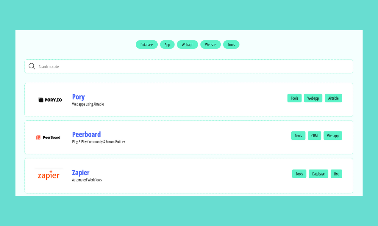 NoCode Tools gallery image