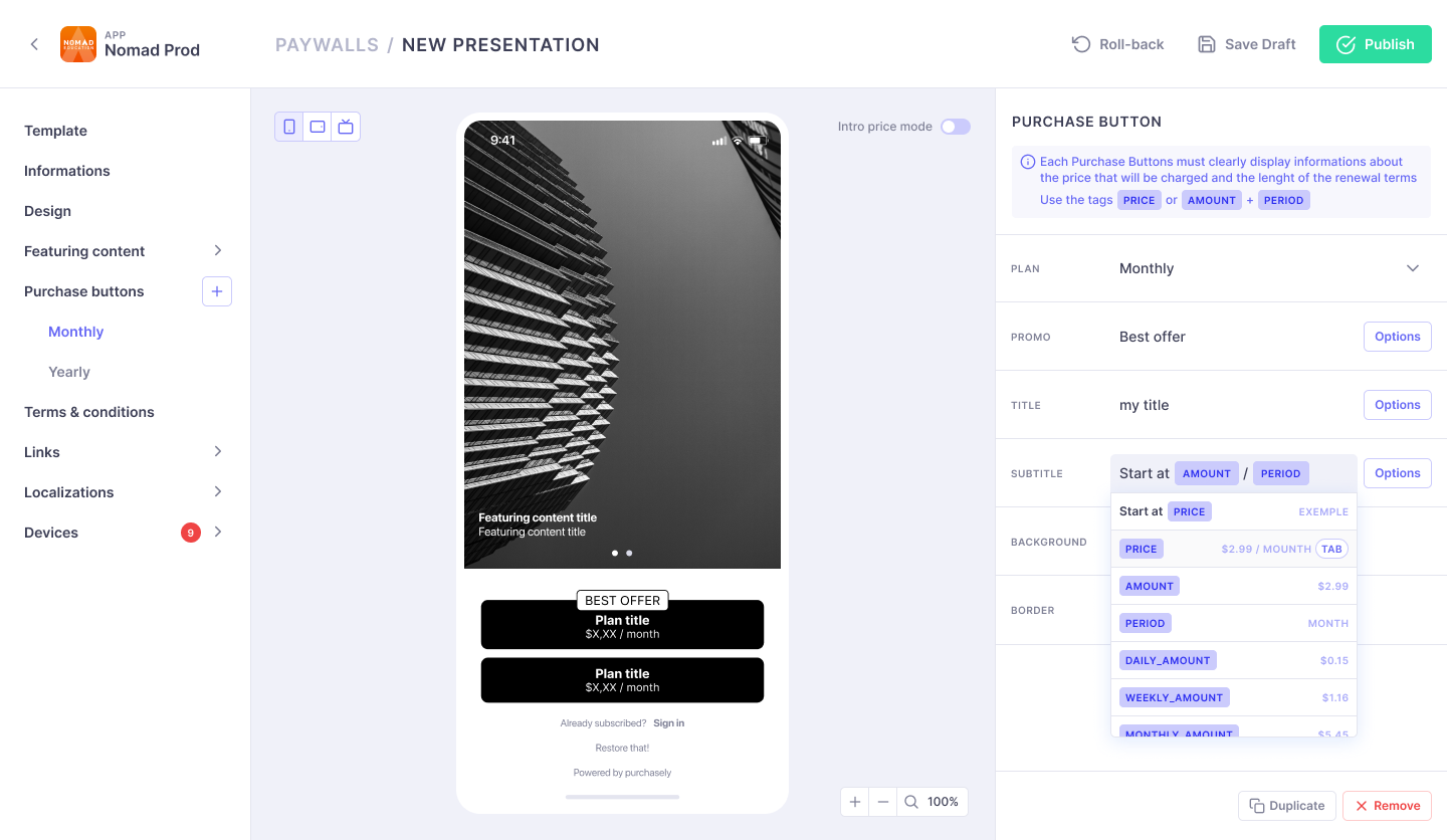 Purchasely gallery image