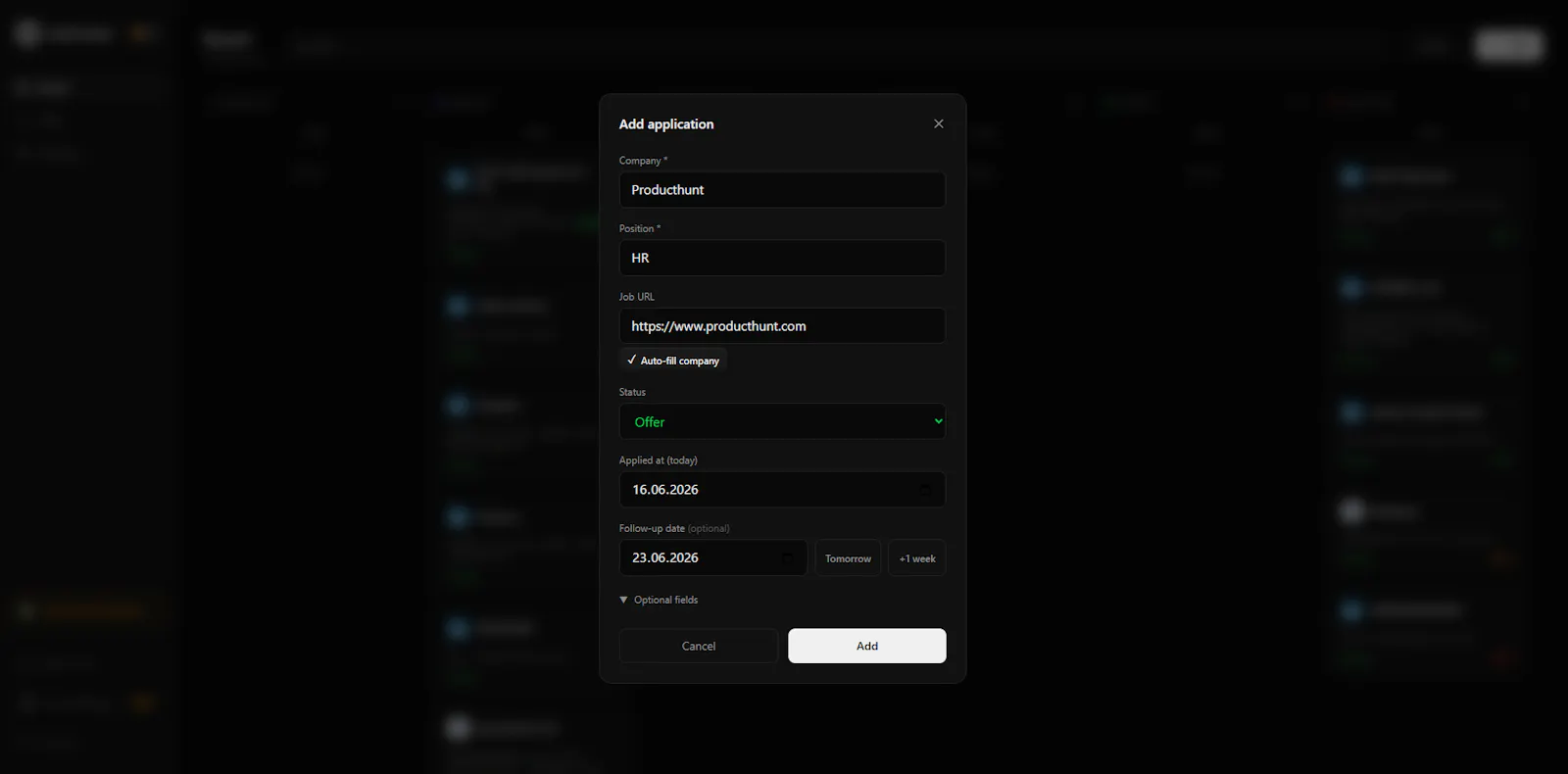 JobTracker screenshot 5