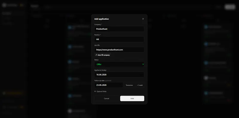 JobTracker screenshot 5
