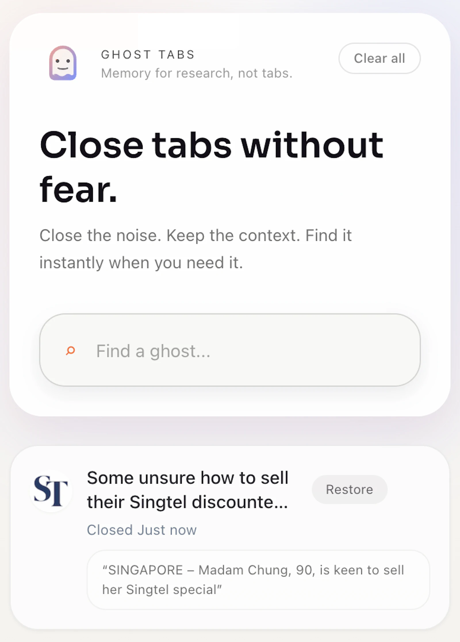 Ghost Tabs screenshot 2