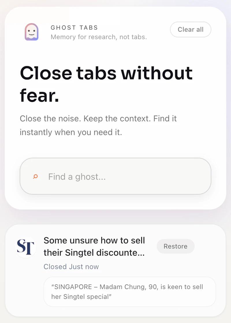 Ghost Tabs screenshot 2