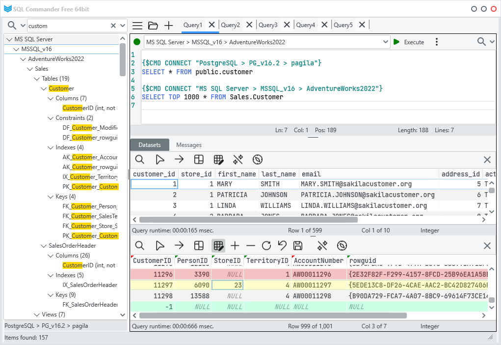 SQL Commander - Screenshot 2 showing product features and functionality
