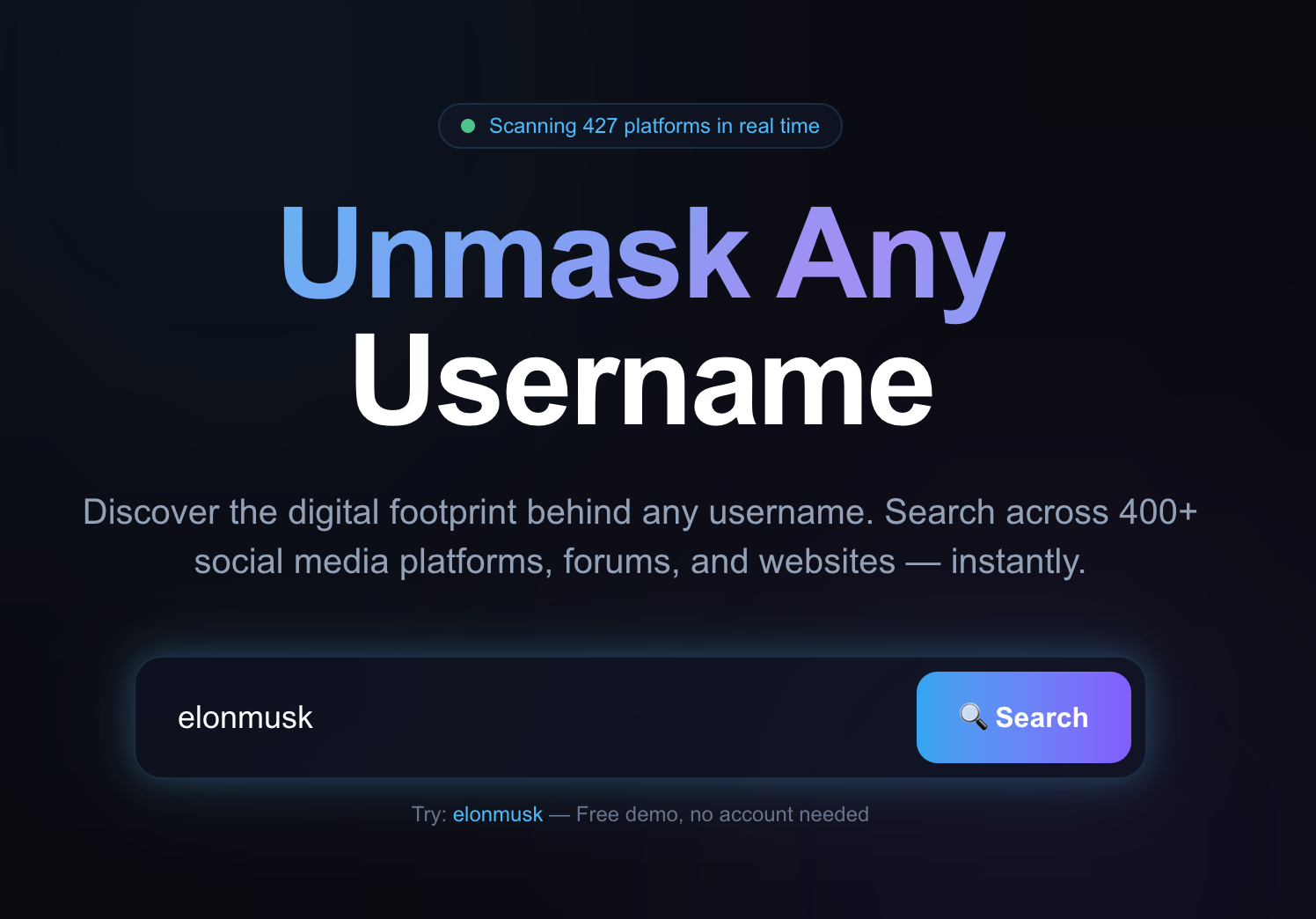 Unmask Any Username Across 400+Platforms gallery image
