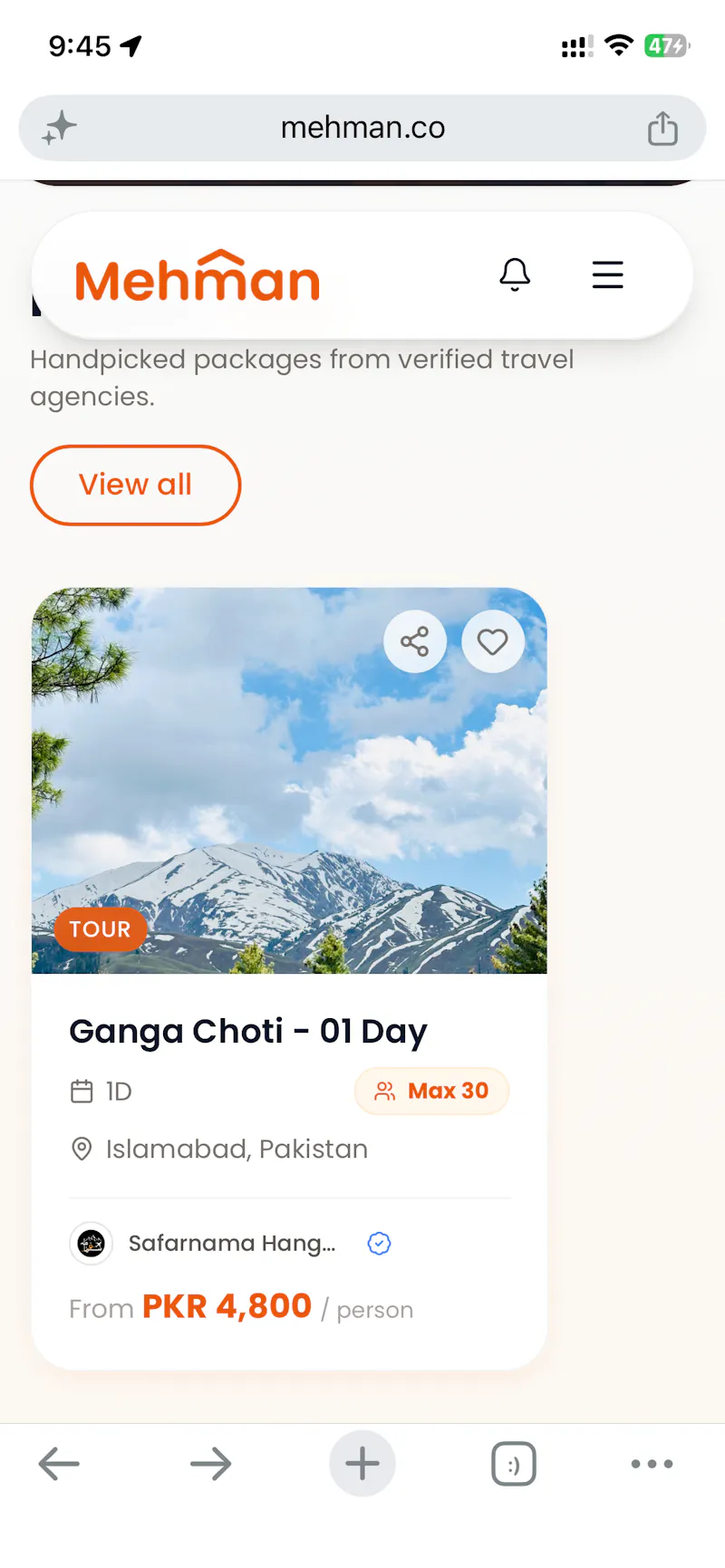 Mehman.co screenshot 1