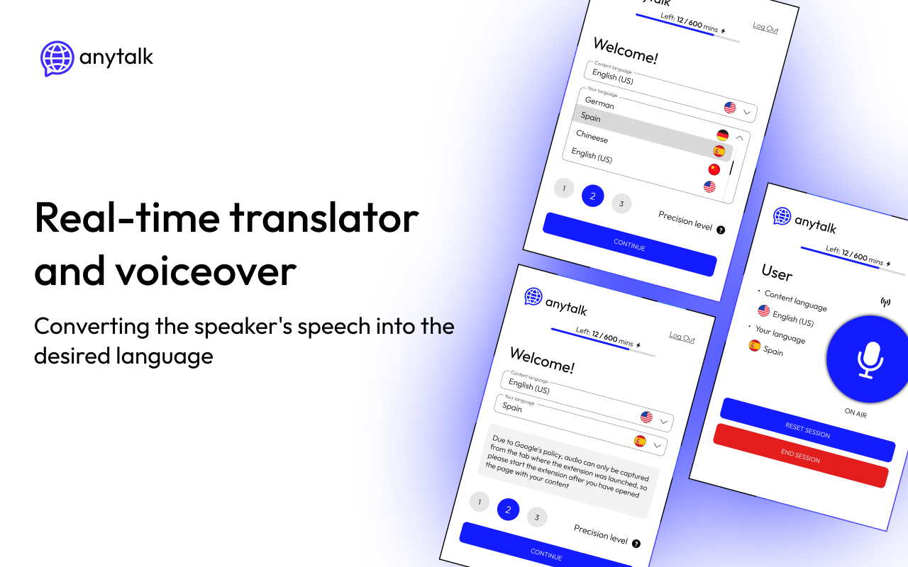 startuptile Anytalk-Real-time video and audio translation app