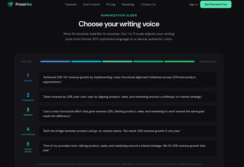 ProseHire screenshot 2