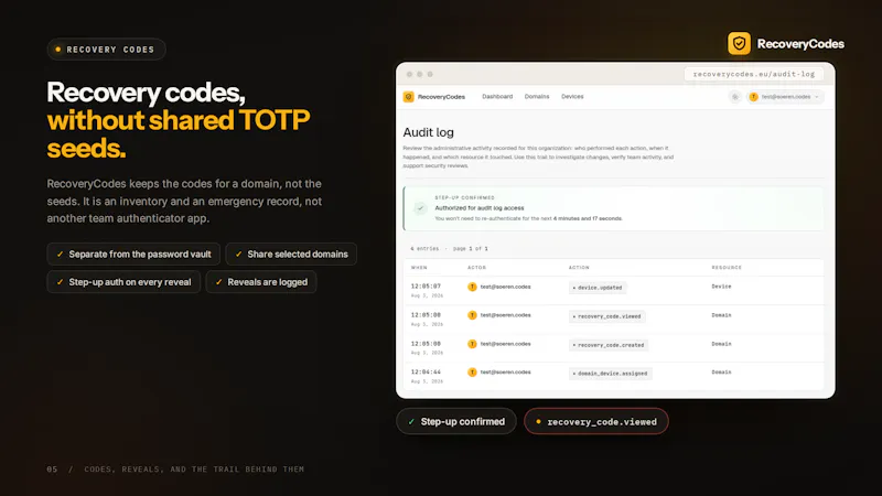 RecoveryCodes screenshot 6