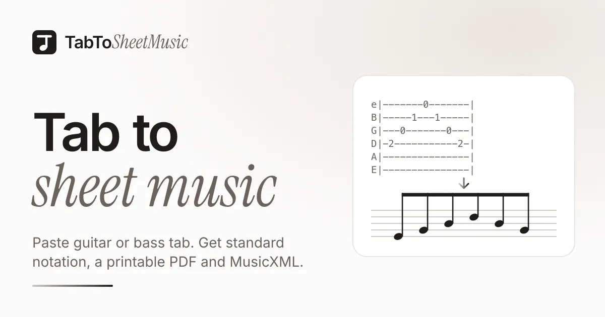 TabToSheetMusic gallery image