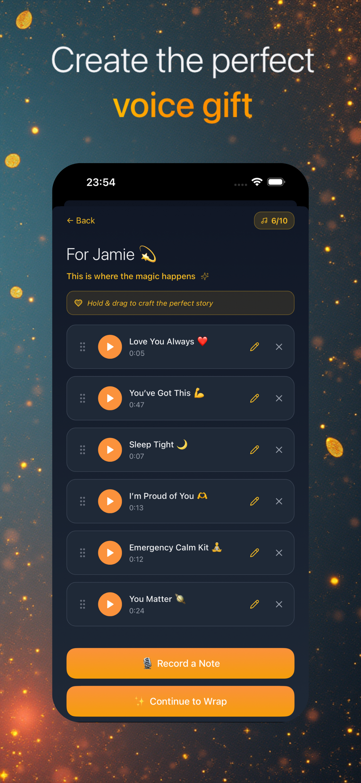 HearYouLater, Let Voices Become Memories - Main screenshot showing features and interface