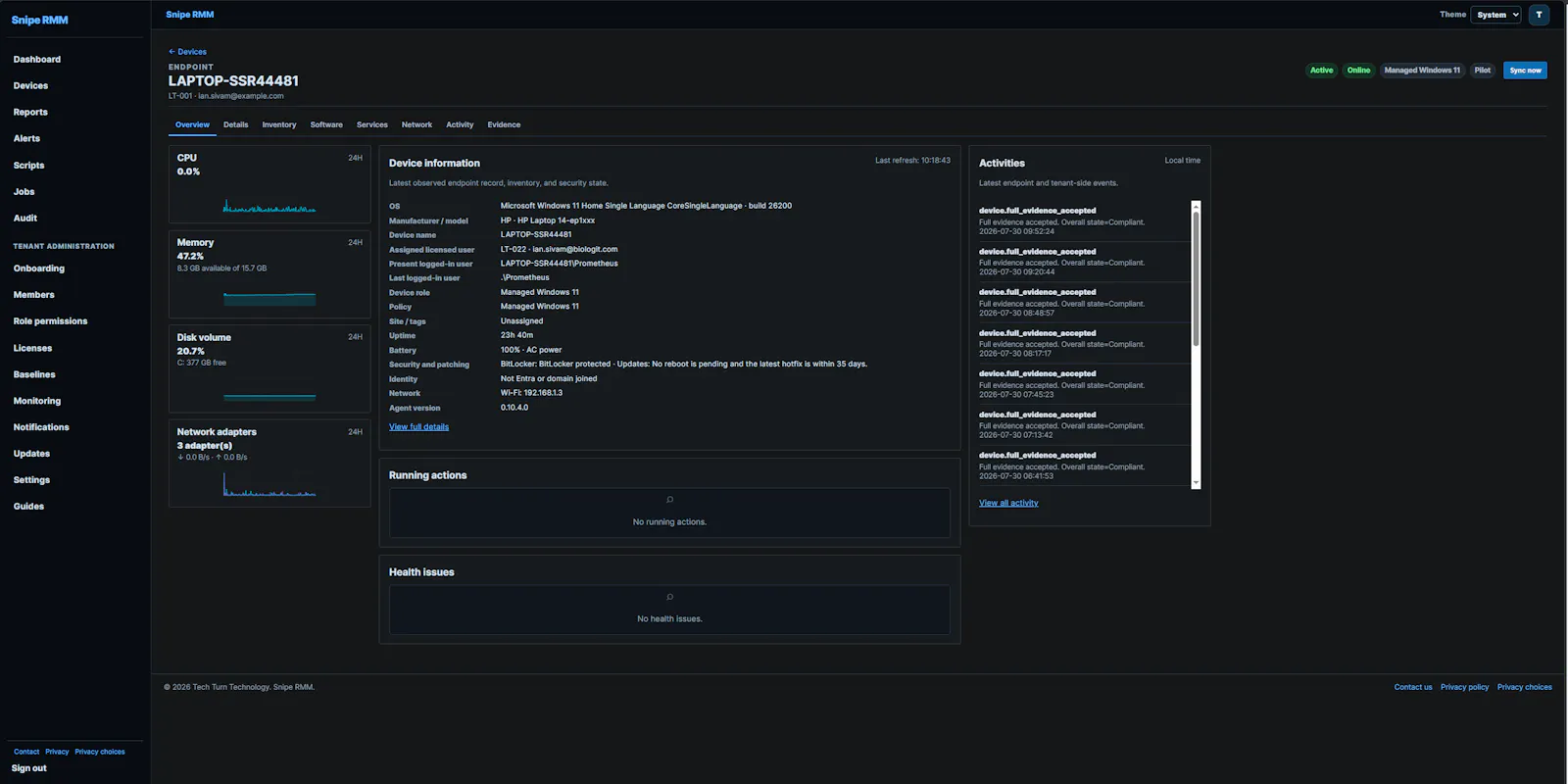 Snipe RMM screenshot 3