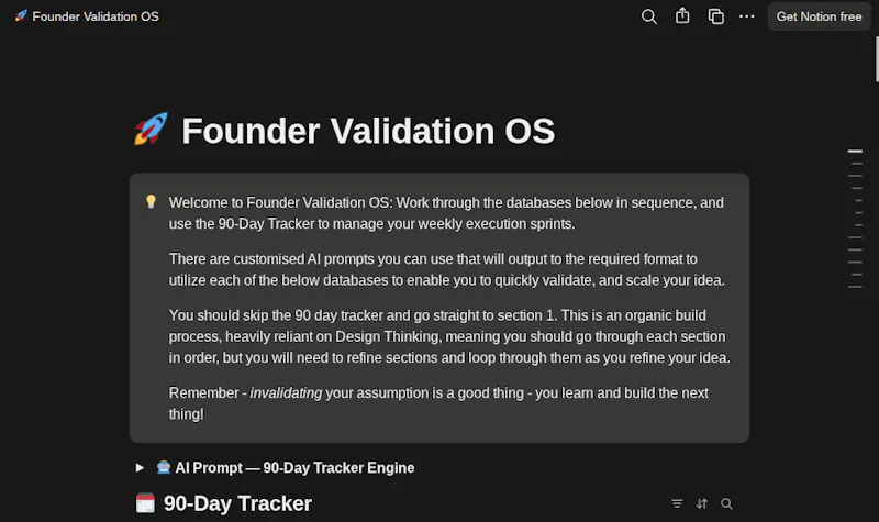 Founder Validation OS  screenshot 1