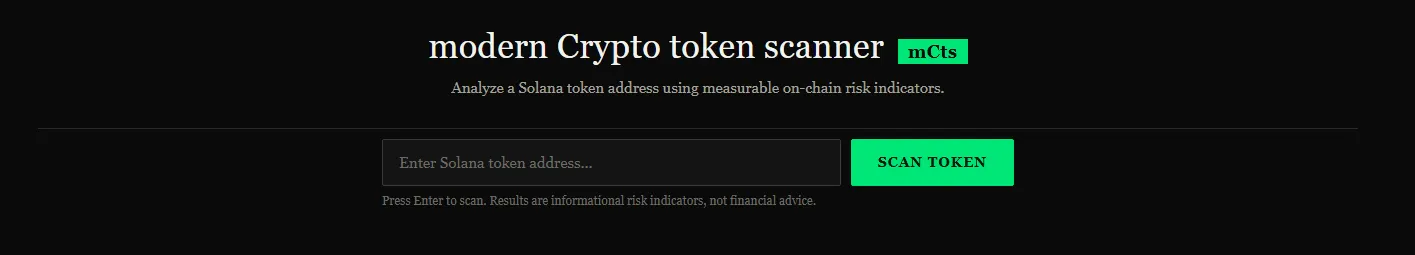 mCts — modern Crypto token scanner gallery image