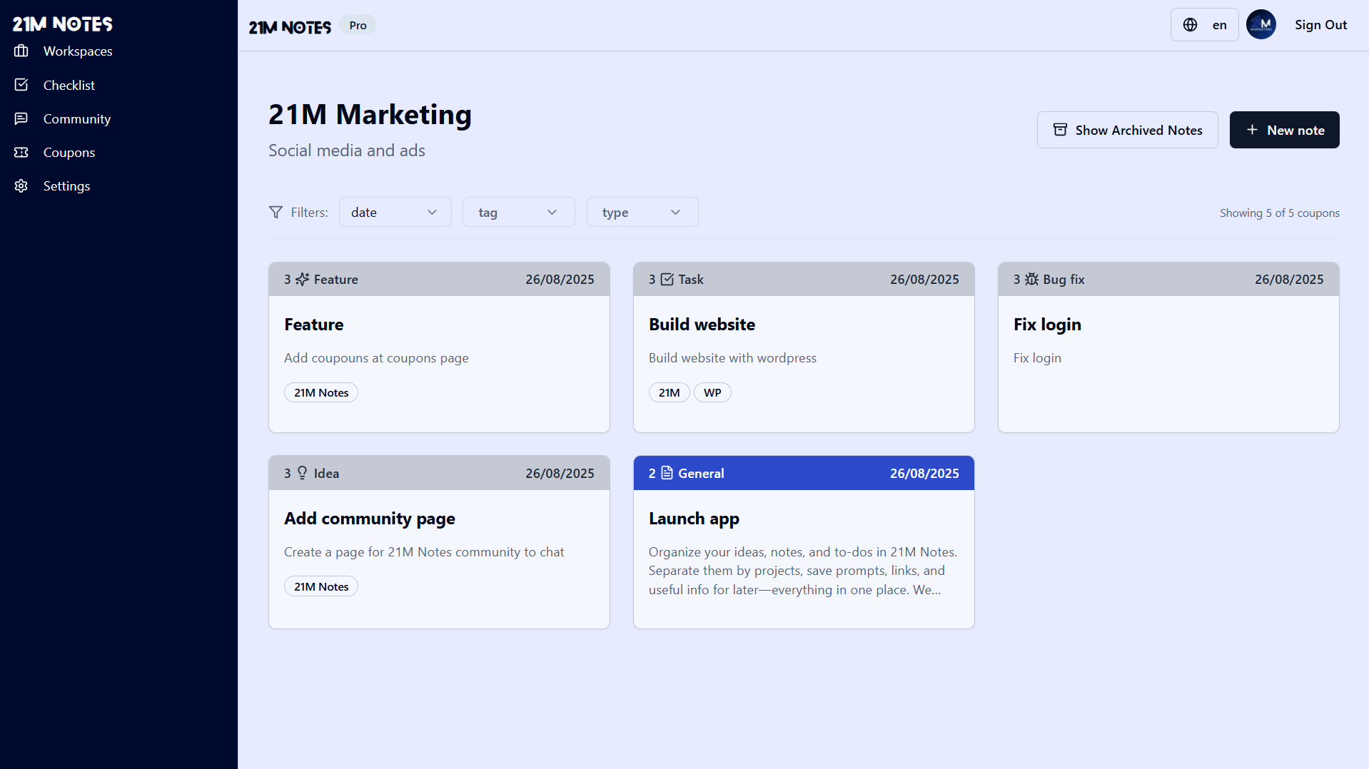 21M Notes gallery image