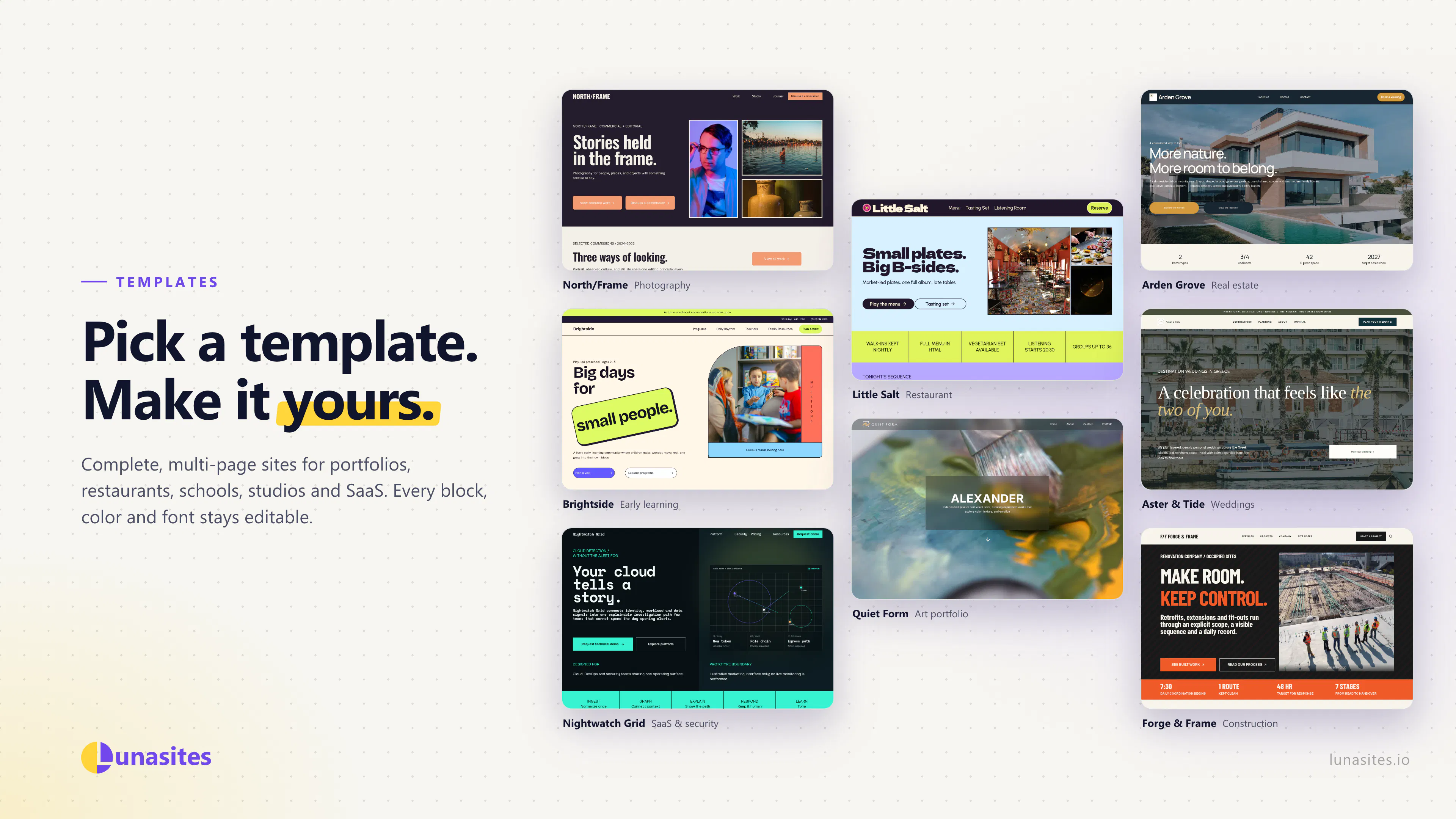 LunaSites! Website builder with MCP gallery image