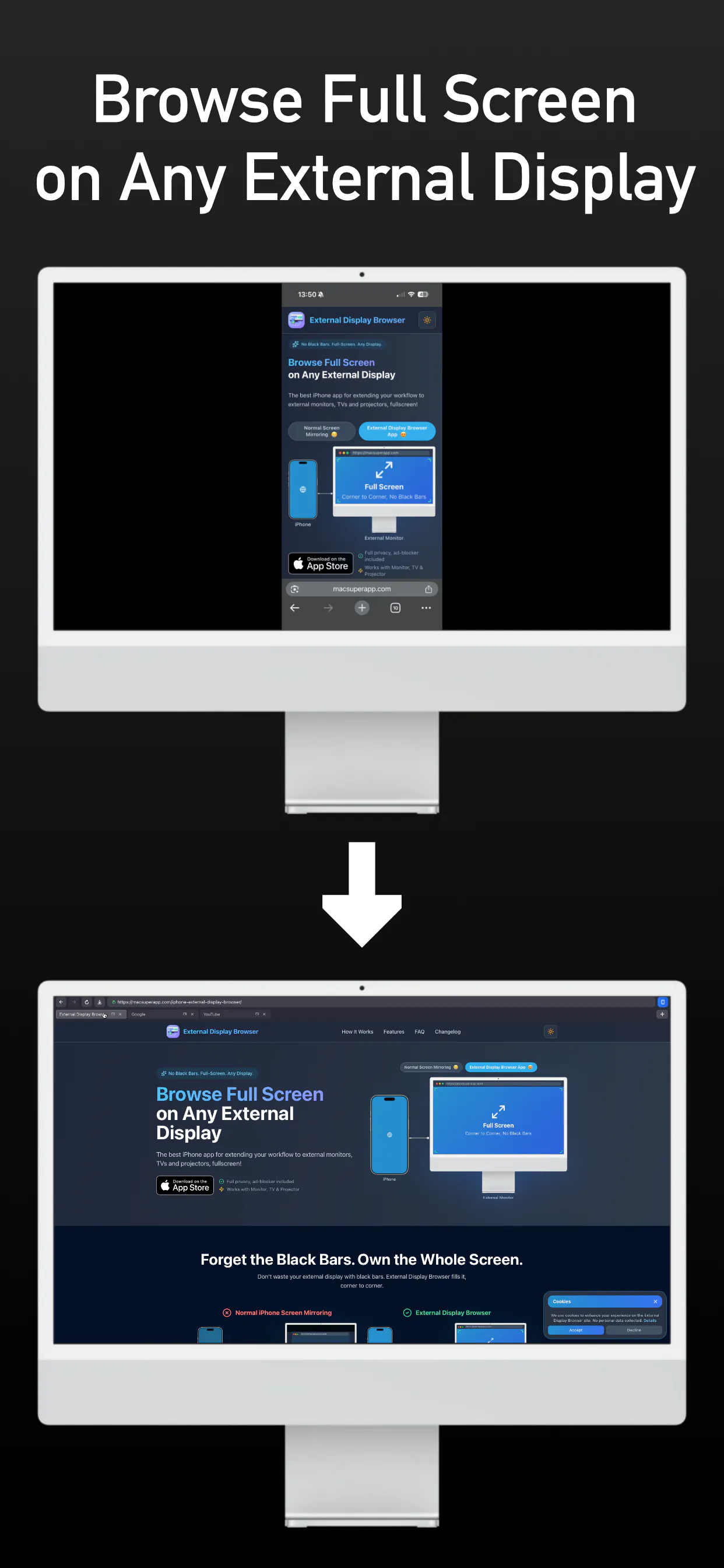 Banner del producto External Display Browser for iPhone