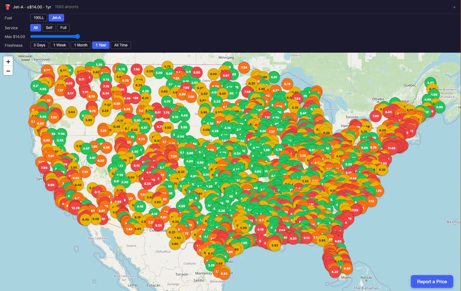 avgas.cheap — GA Fuel Prices Map 專案橫幅