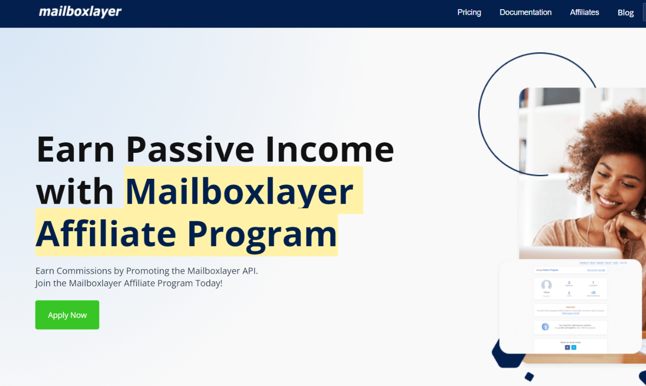 Programa de afiliado da Mailboxlayer media 1