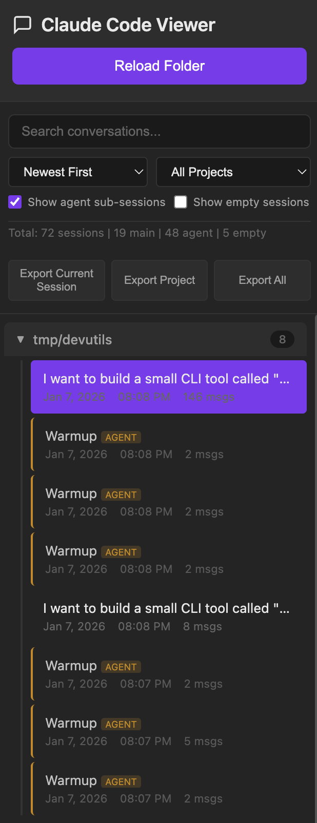 Claude Code Viewer - Screenshot 2 showing product features and functionality