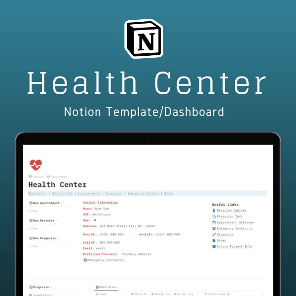 Health Center (Notion Template)