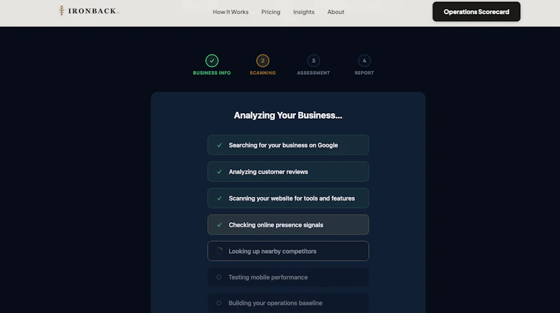 Ironback.ai AI Operations Scorecard screenshot 3