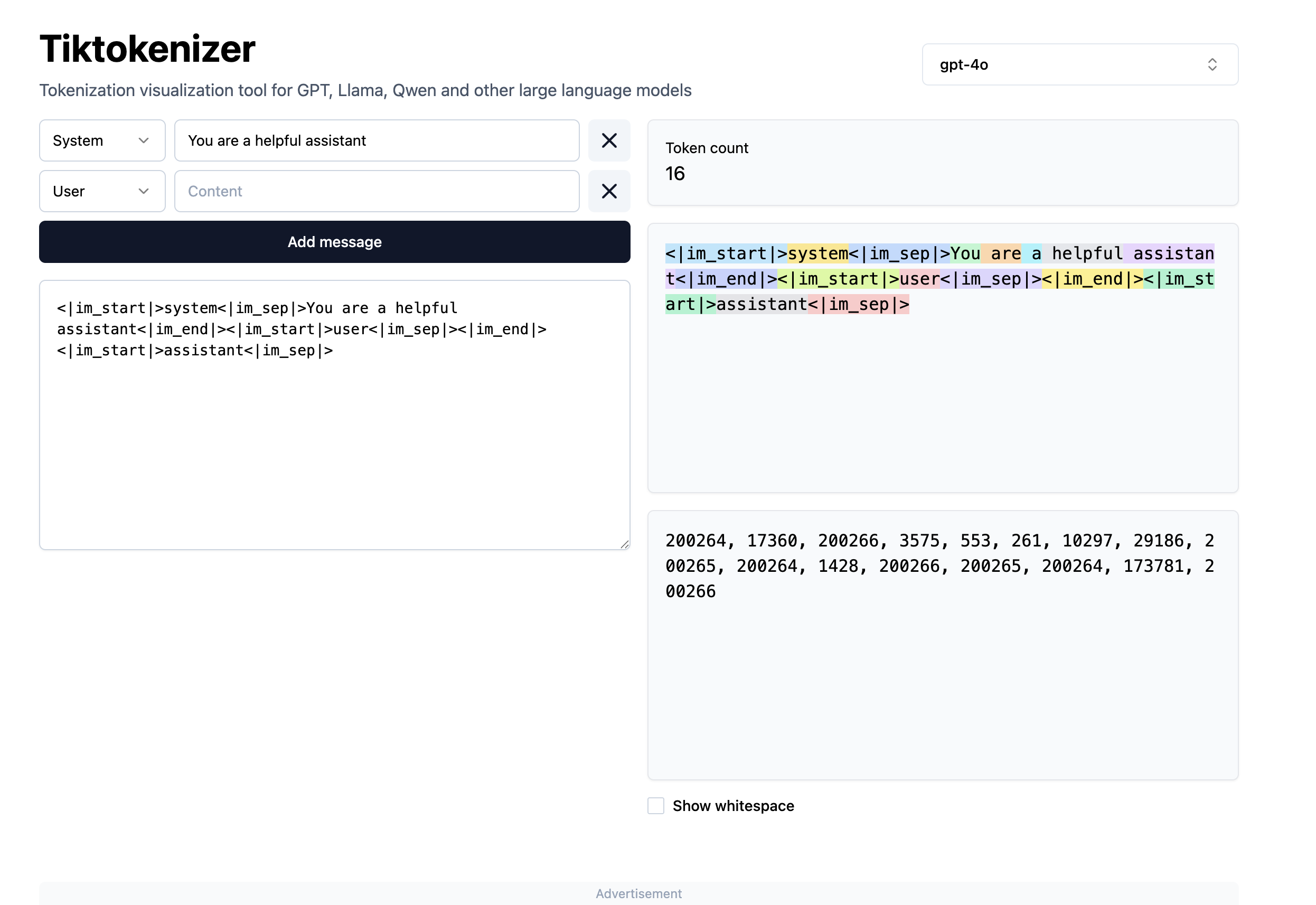 Tiktokenizer gallery image
