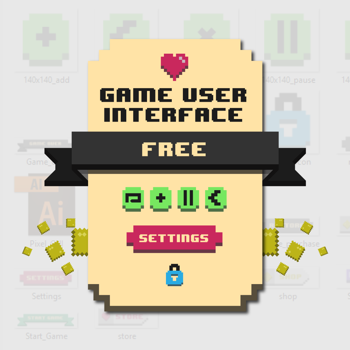 Free Pixel Game User Interface