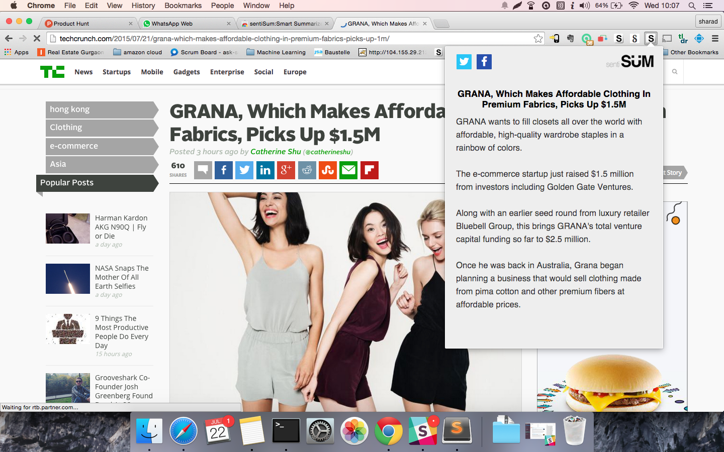 SentiSum Text Summariser