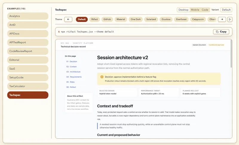 Rtifact screenshot 2