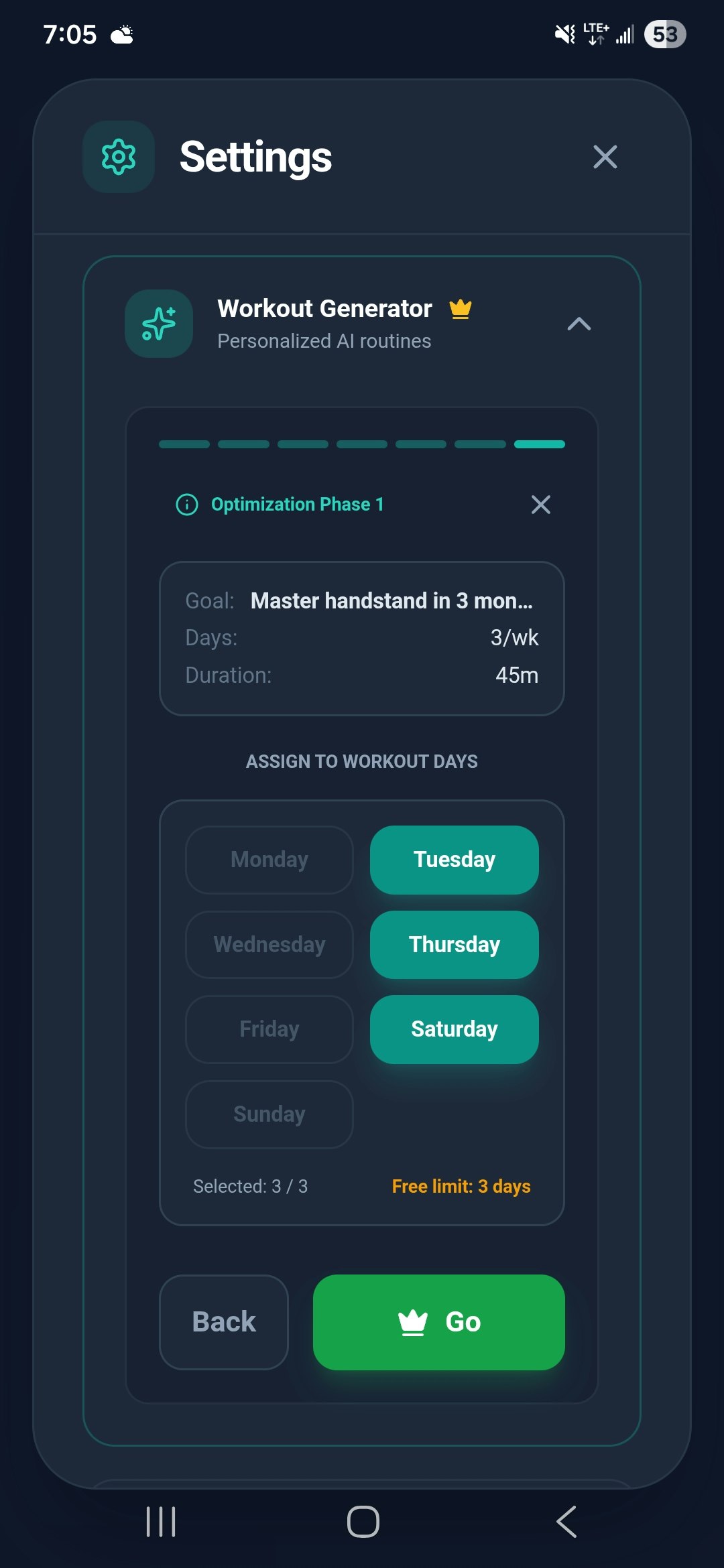 Calisthenics AI - Screenshot 2 showing product features and functionality