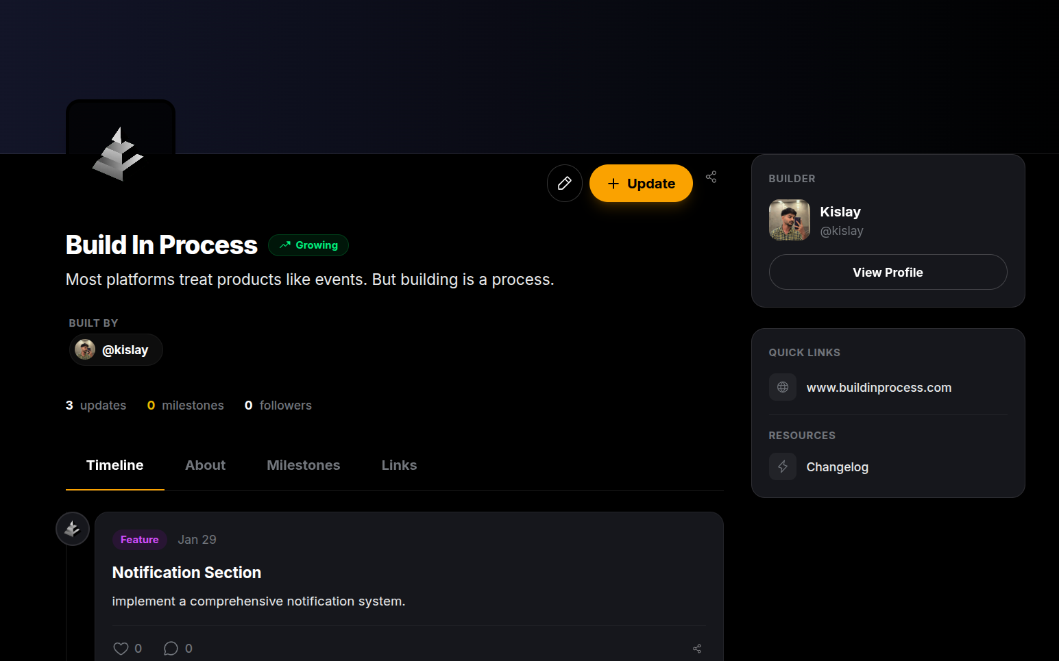 Build In Process - Screenshot 2 showing product features and functionality