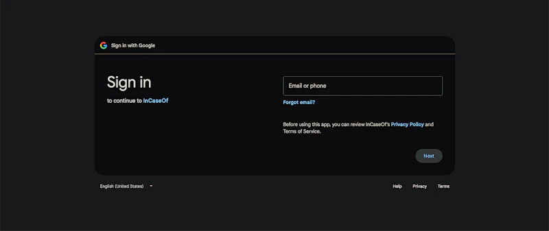 InCaseOf screenshot 2