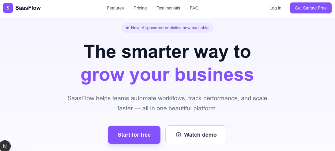 SaasFlow Template gallery image