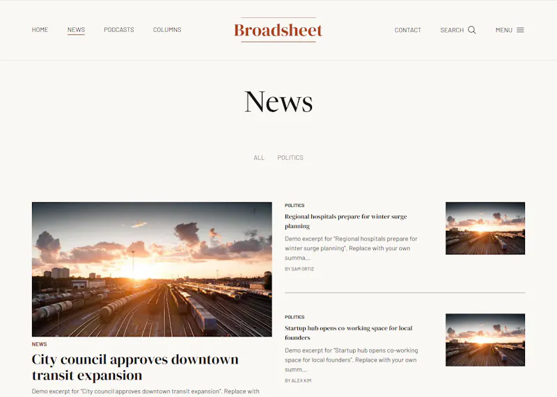Broadsheet screenshot 2