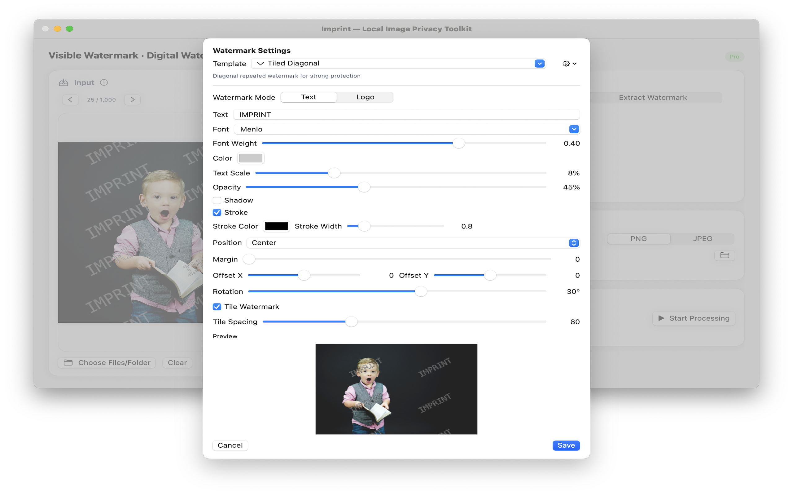 Imprint - Batch watermark hundreds of photos fast & offline (Mac) media 5