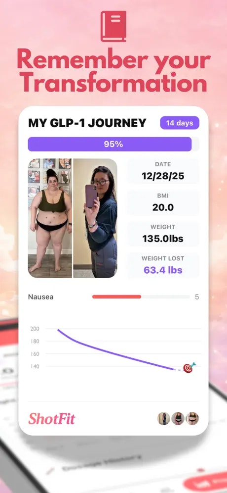 ShotFit: GLP-1 Tracker - Screenshot 3 showing product features and functionality