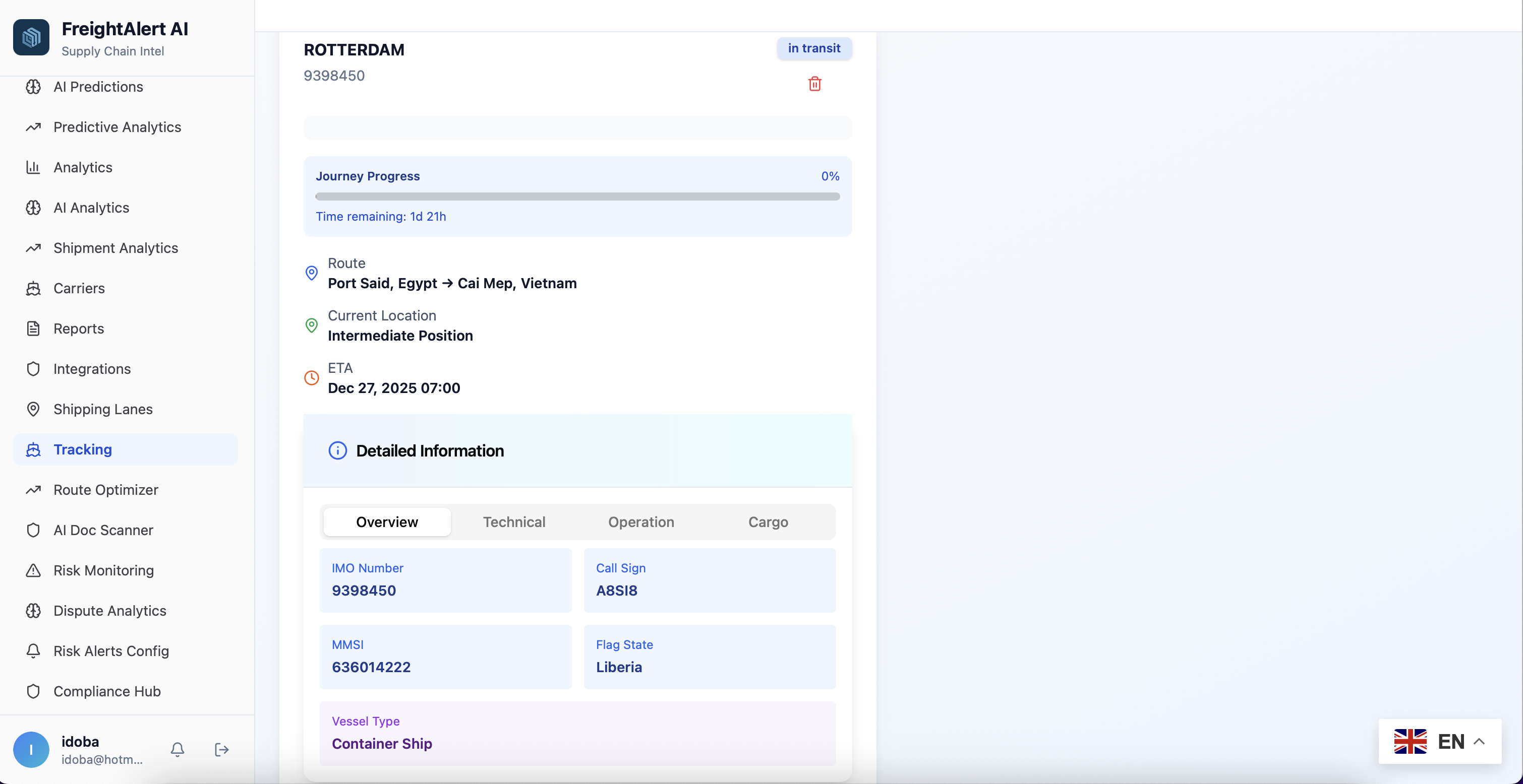 FreightAlert AI - Screenshot 4 showing product features and functionality