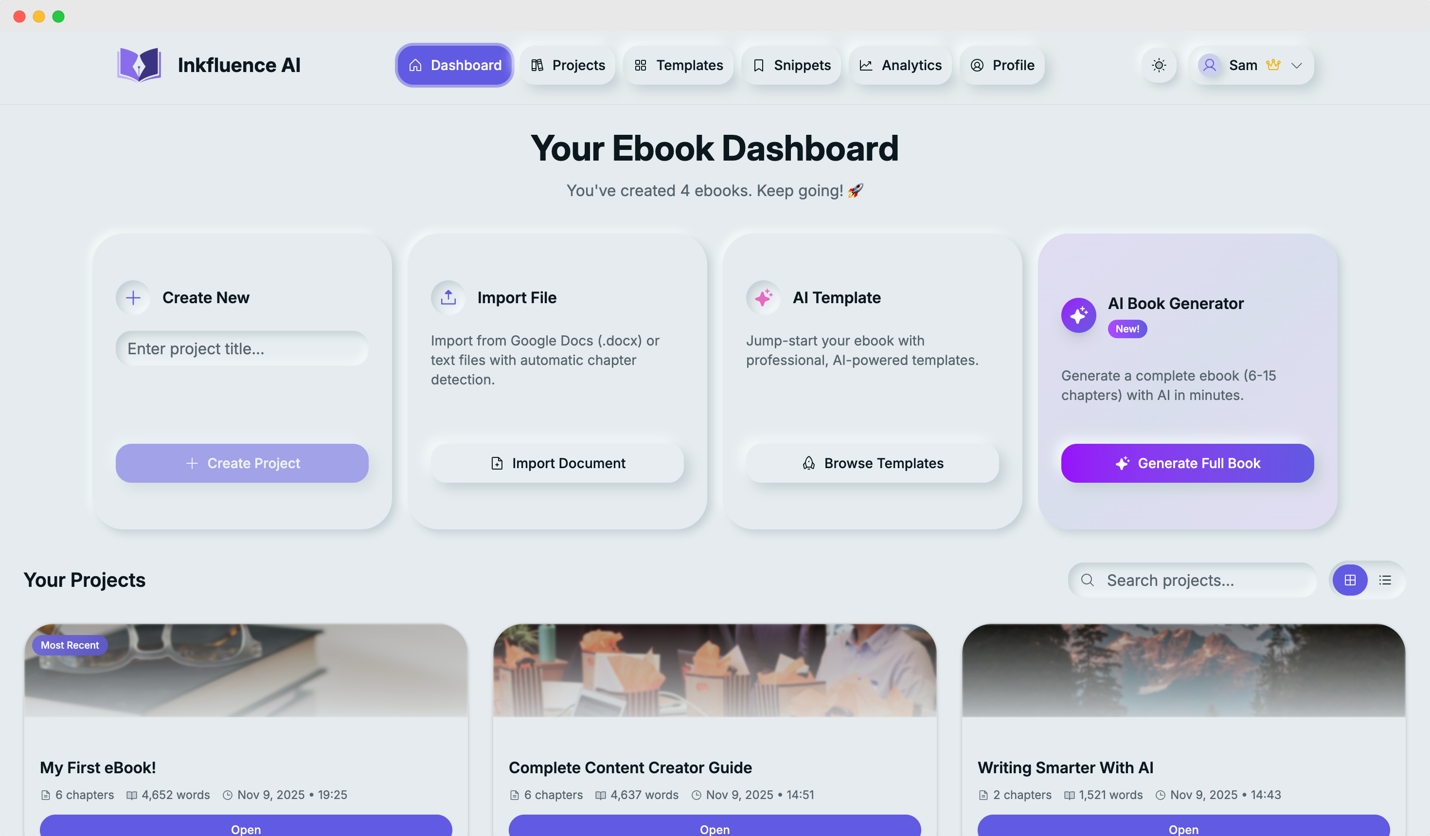 InkfluenceAI - Main screenshot showing features and interface