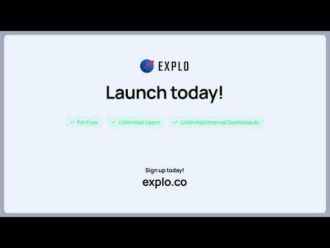 startuptile Explo Launch Tier-Free unlimited dashboards for your internal data