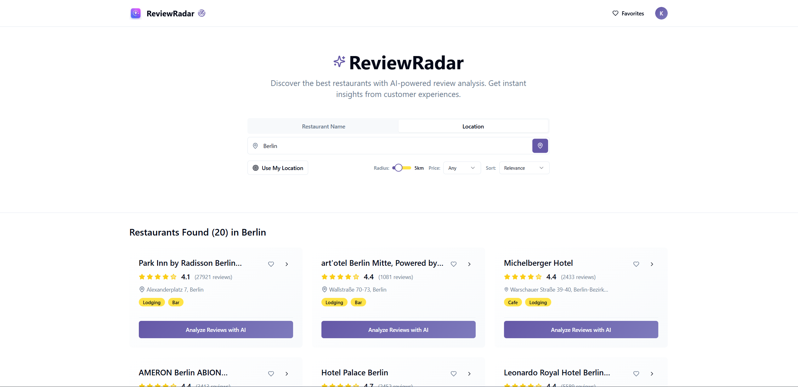 ReviewRadar  -  AIレビューの洞察 - レストランのレビューからのAIを搭載した洞察メディア2
