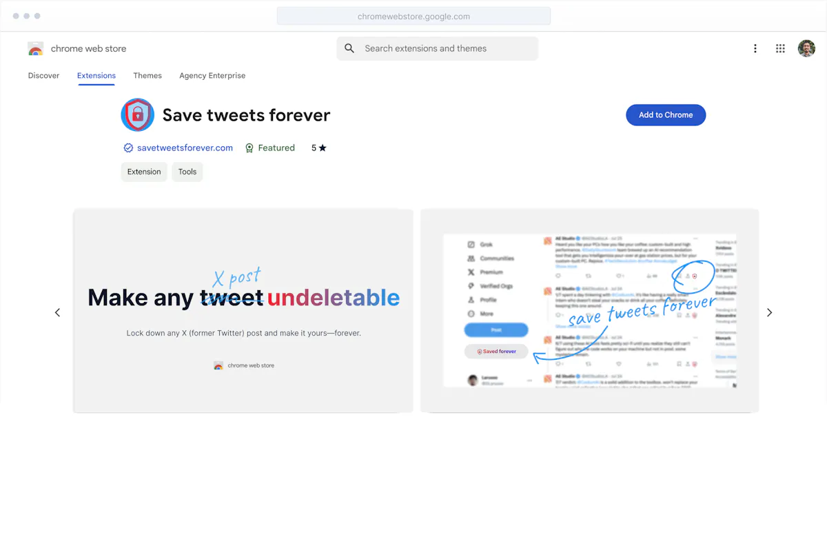 Save Tweets Forever