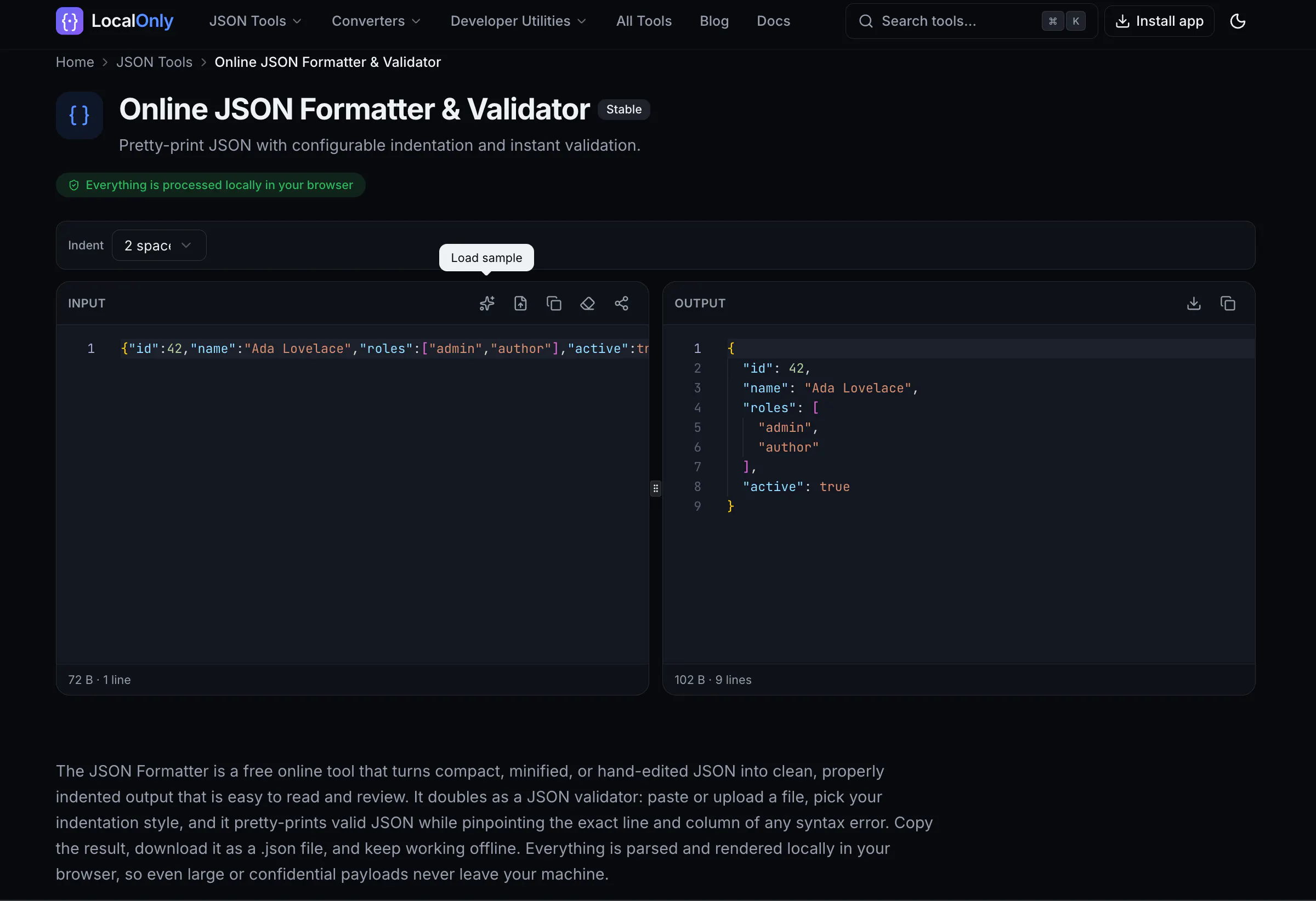 LocalOnly: toolkit for JSON & developers gallery image