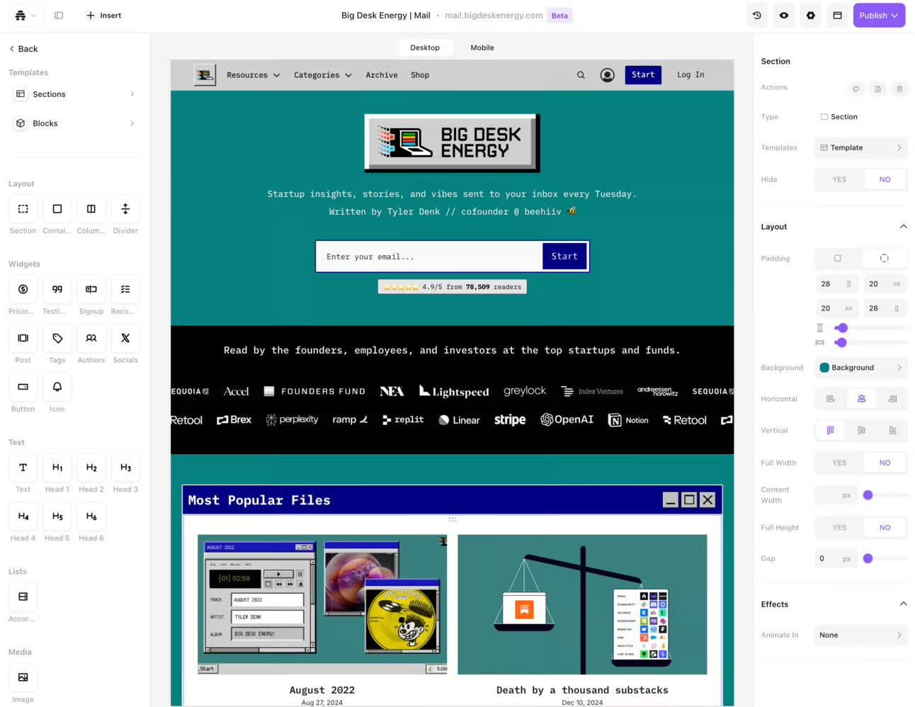 Beehiiv tarafından web sitesi oluşturucu - Dakikalar halinde çarpıcı bir web sitesi oluşturun - kod gerekli medya 5