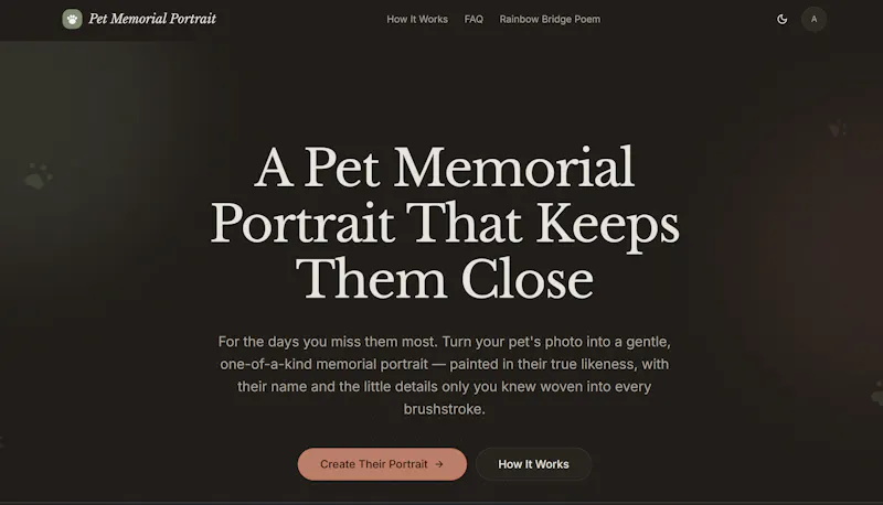 Pet Memorial Portrait screenshot 1